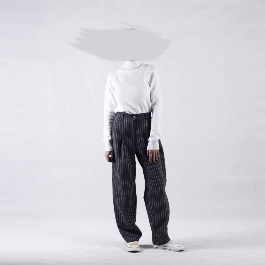 New York White - Leon Gray Striped