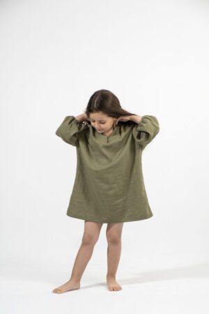 پیراهن لینن بچه گانه ELSA - SPRING GREEN, 4سال