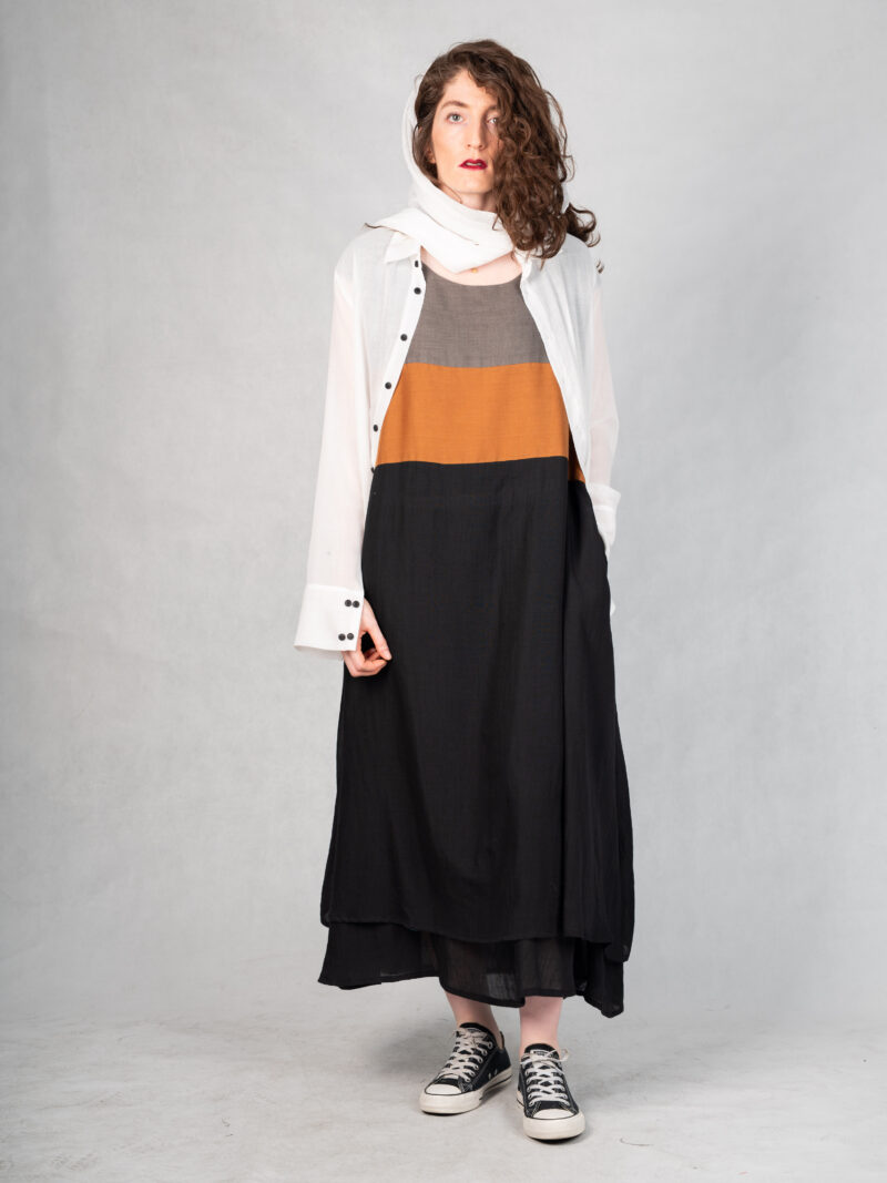 پیراهن IZZY II MAXI - زیتونی-موکا-مشکی